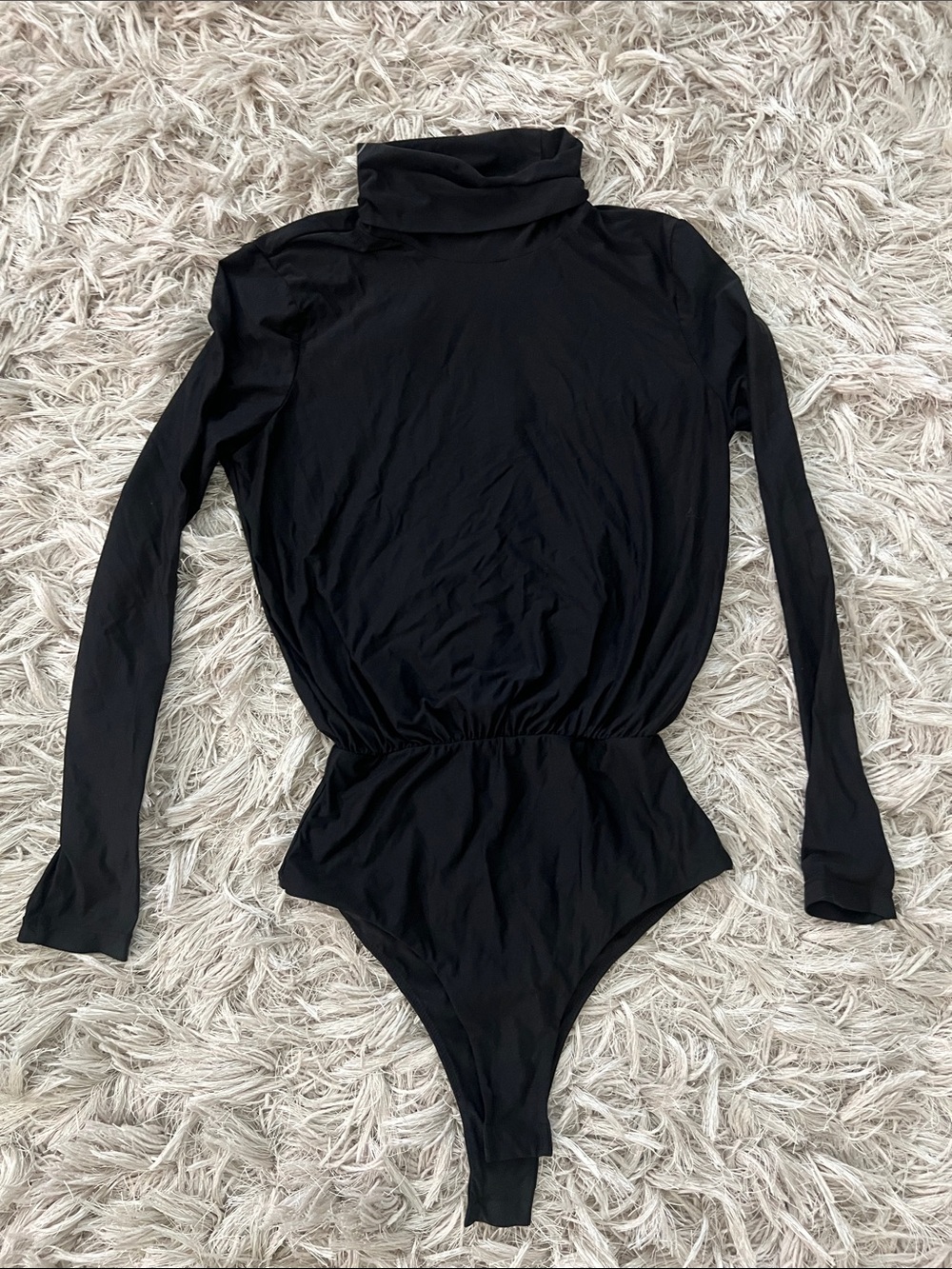 HALARA Black Long-Sleeve Turtleneck Bodysuit One-Piece